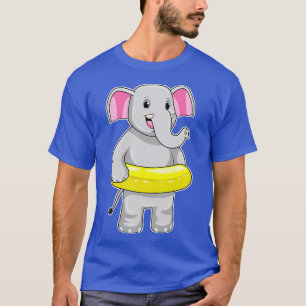 Elephant at Swimming with Lifebuoy 1 T-Shirt