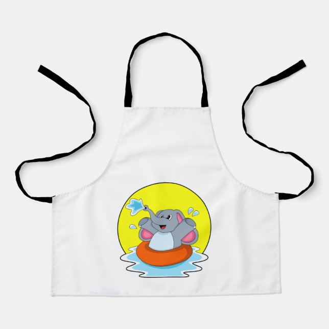 Elephant at Swimming with Lifebuoy Apron (Front)