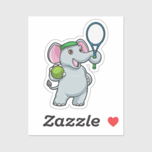 Elephant at Tennis with Tennis racket