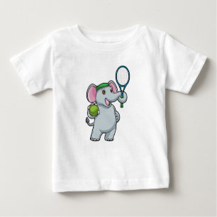 Elephant at Tennis with Tennis racket Baby T-Shirt