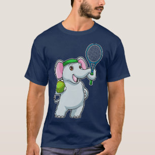 Elephant at Tennis with Tennis racket Ball T-Shirt