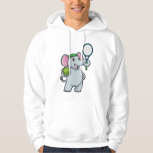 Elephant at Tennis with Tennis racket Hoodie