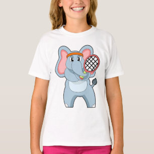 Elephant at Tennis with Tennis racket T-Shirt