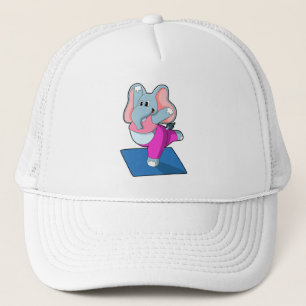 Elephant at Yoga Stretching exercises in Standing Trucker Hat
