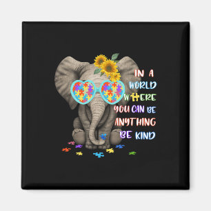Elephant Autism Be Kind Autism Awareness Girls Boy Magnet