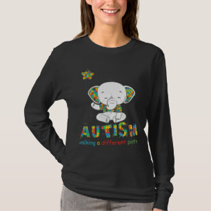 Elephant Autism Walking A Different Path Fitted T-Shirt