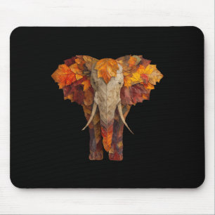 Elephant Autumn Leaves Artistic Animal Art Fall Ae Mouse Pad