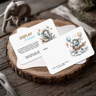 Elephant Aviator Baby Shower Display Shower Enclosure Card