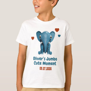 Elephant Baby Custom Name Date Cute Moment T-Shirt