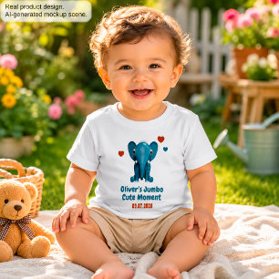 Elephant Baby Custom Name Date Cute Moment T-Shirt