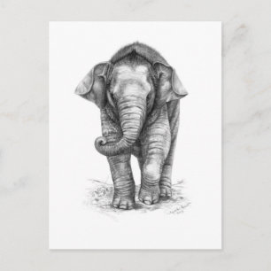 Elephant Baby design by Schukina G046 Postcard