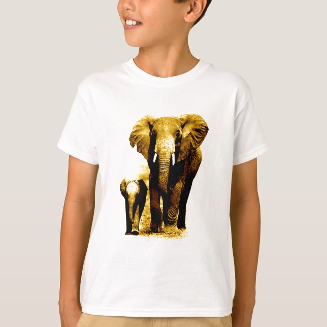 Elephant & Baby Elephant T-Shirt (Front)