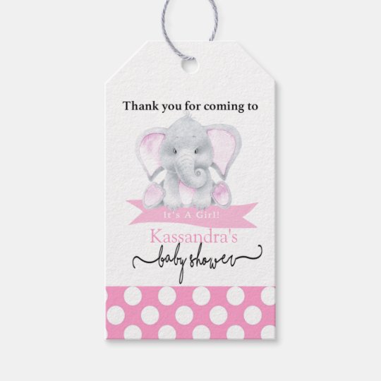 elephant baby shower thank you tags