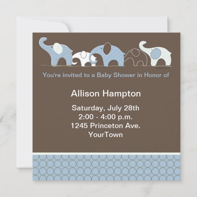 Elephant Baby Invitation (Front)