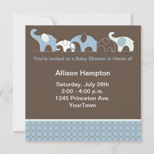 Elephant Baby Invitation