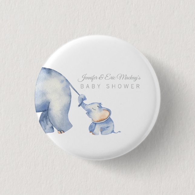 Elephant Baby Shower 3 Cm Round Badge (Front)