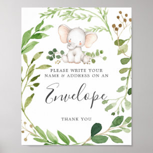 Elephant Baby Shower Address Envelope Sign