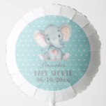 Elephant Baby Shower Aqua and Grey Balloon<br><div class="desc">Elephant Baby Shower Aqua and Grey Balloon</div>