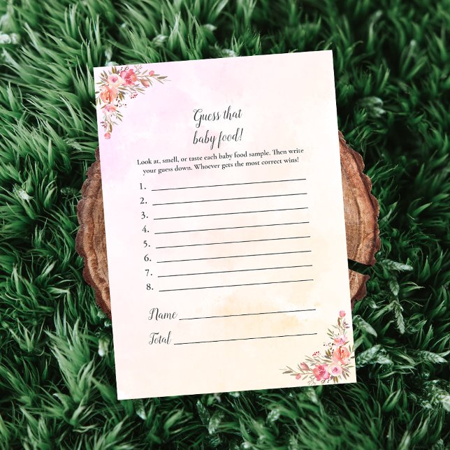 Elephant Baby Shower Boho Guess That Baby Food Invitation (Creator Uploaded)