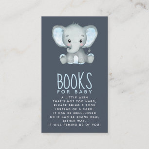 Elephant Baby Shower Books for Baby Enclosure Ca Card