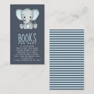 Elephant Baby Shower Books for Baby Enclosure Card
