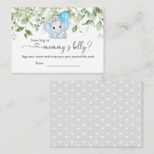 Elephant Baby Shower Boy How Big Is Mummy's Belly Enclosure Card