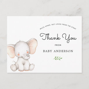 Elephant Baby Shower by Mail Thank You Postcard