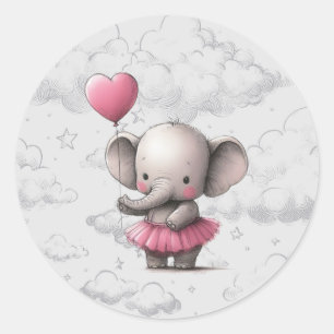 Elephant Baby Shower Classic Round Sticker