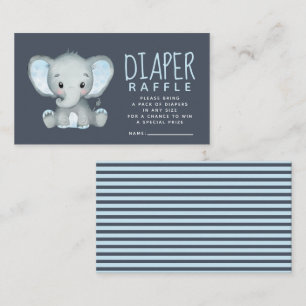Elephant Baby Shower Diaper Raffle Enclosure Card