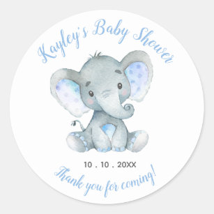 Elephant Baby Shower Favour Sticker