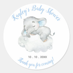 Elephant Baby Shower Favour Sticker Sleeping Dream