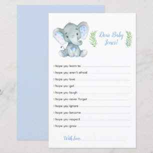 Elephant Baby Shower Game Dear Baby Wishes