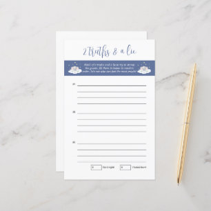 Elephant Baby Shower Game Two Truths and a Lie