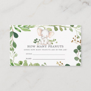 Elephant Baby Shower Guess How Many Bears Enclosure Card