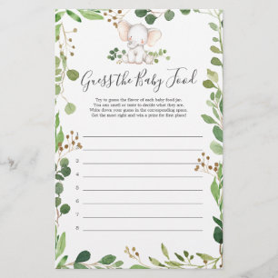 Elephant Baby Shower Guess The Baby Food