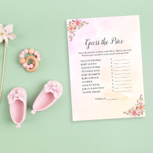 Elephant Baby Shower Guess The Price Invitation