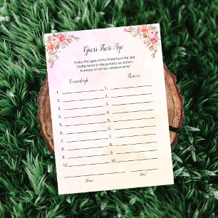 Elephant Baby Shower Guess Their Age Game Card