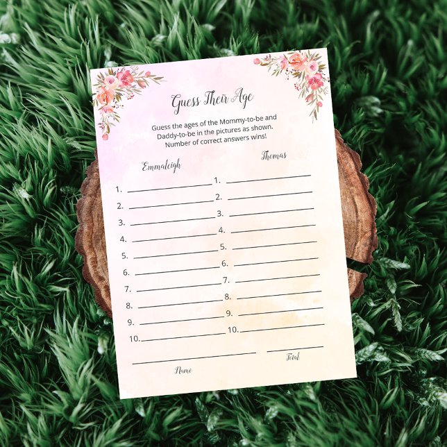 Elephant Baby Shower Guess Their Age Game Card (Creator Uploaded)