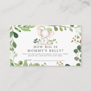 Elephant Baby Shower How Big is Mummy's Belly Card