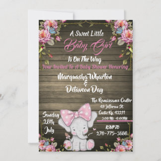 Elephant Baby Shower Invitation