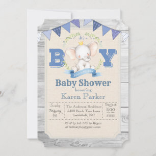 Elephant Baby Shower Invitation