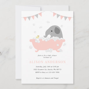 Elephant Baby Shower Invitation