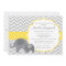 Elephant Baby Shower Invitation, chevron yellow