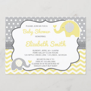 Elephant Baby Shower Invitation, EDITABLE COLOR Invitation