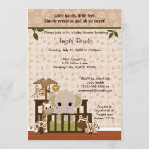 ELEPHANT Baby Shower Invitation Nali Jungle NJE