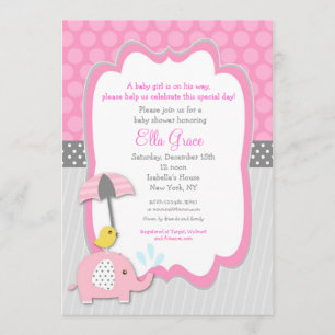 Elephant Baby Shower Invitations boy