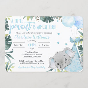 Elephant Baby Shower Invitations for a Boy