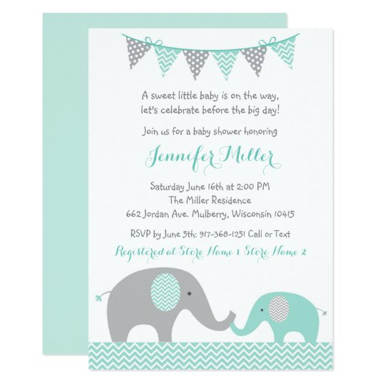 Mint Green Baby Shower Invitations 5