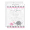 Elephant Baby Shower Invite | Pink Grey Chevron