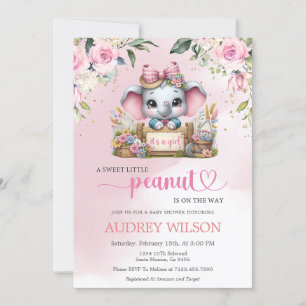 Elephant Baby Shower It's A Girl Invitation